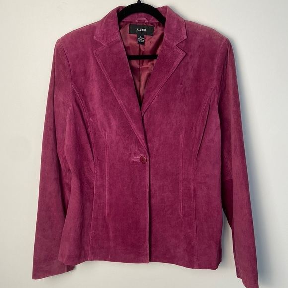 🤠 Alfani / leather Suede Pink Purple Jacket - Picture 3 of 13